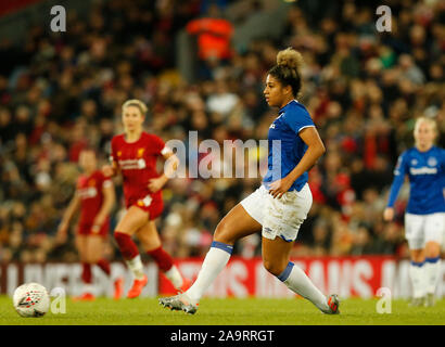 Anfield, Liverpool, Merseyside, UK. 17. Nov, 2019. Frauen Super League Fußball -, Liverpool Frauen versus Everton; Gabrielle George von Everton - Redaktionelle Verwendung Credit: Aktion plus Sport/Alamy leben Nachrichten Stockfoto