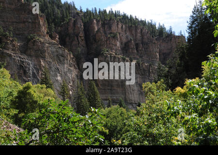 Blick von der Strecke bis zu Hanging Lake in der Nähe von Glenwood Springs Colorado USA Stockfoto