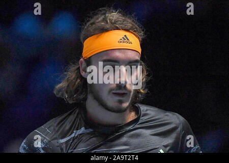 London, Großbritannien. 17. November 2019. stefanos tsitsipas Gre während Nitto ATP-Finale Dominic Thiem und Stefanos Tsitsipas die Endrunde - Tennis Internationals - Kreditkarten: LPS/Roberto Zanettin/Alamy leben Nachrichten Stockfoto