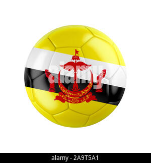 Fußball-Fußball-Kugel mit Flagge Brunei Stockfoto