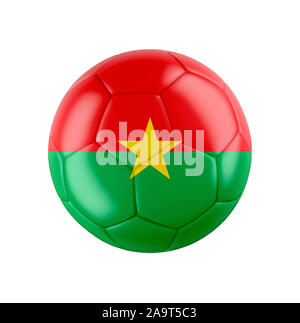 Fußball-Fußball-Kugel mit Flagge Burkina Faso Stockfoto