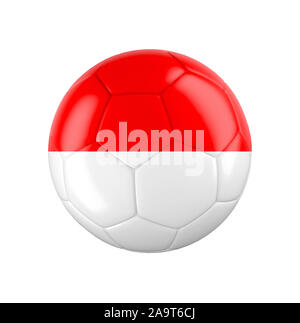 Fußball-Fußball-Kugel mit Flagge Indonesien Stockfoto