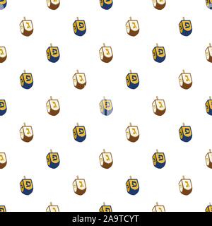 Abbildung auf Thema große farbige Muster Hanukkah, nahtlose set Dreidel. Nahtlose Muster bestehend aus Sammlung Dreidel, Zubehör Feiertag Hanukka Stock Vektor