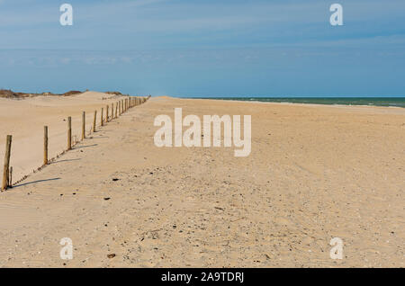 Einsamer Strand im Frühjahr auf der Assateague National Seashore in Maryland Stockfoto