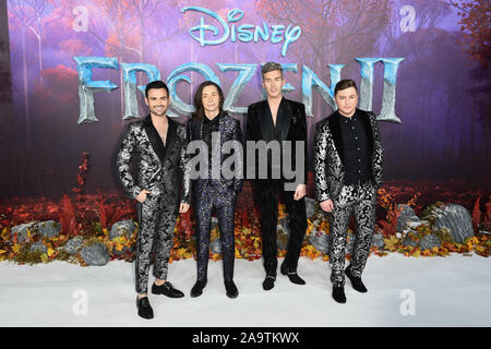 London, Großbritannien. 17. Nov, 2019. LONDON, GROSSBRITANNIEN. November 17, 2019: Collabro ankommen für die Frozen 2' Europäische Premiere am BFI South Bank, London. Bild: Steve Vas/Featureflash Credit: Paul Smith/Alamy leben Nachrichten Stockfoto