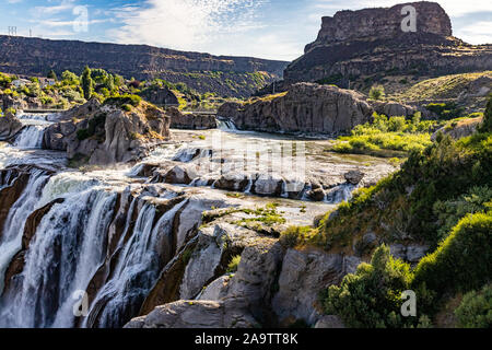 Shoshone Falls auf dem Snake River von Shoshone Falls Park in Twin Falls, Idaho gesehen. Stockfoto