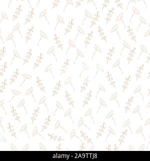 Blumen Abstrakten nahtlose Muster. Moderne digitale Design. Empfindliche Pflanzen mit Pinsel gemacht. Modern im skandinavischen Stil. Moderne Farben und D Stock Vektor