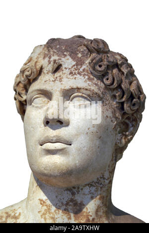 Alte Kopf oder Büste einer Statue - Nationalen Archäologie Museum, Athen. Stockfoto
