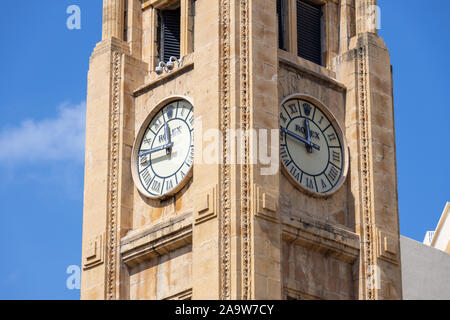 Nejme Platz oder Place de l'Etoile Rolex Uhr in der Innenstadt von Beirut, Libanon Stockfoto