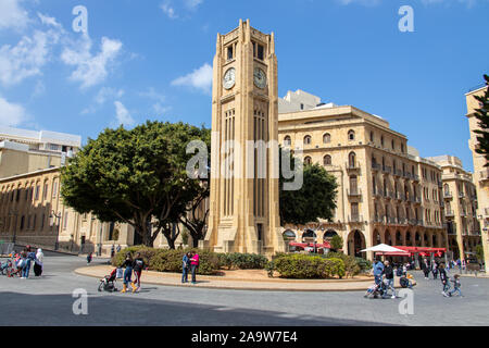Nejme Platz oder Place de l'Etoile Rolex Uhr in der Innenstadt von Beirut, Libanon Stockfoto