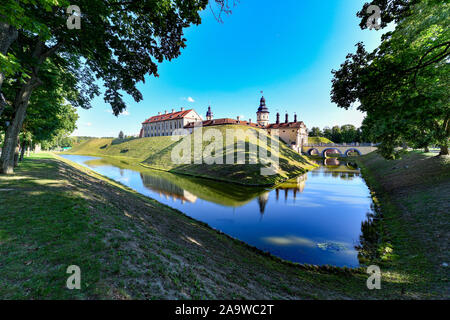 Nesvizh Radziwill Schloss ist ein Wohngebiet Schloss der Familie Radziwill in Nesvizh, Belarus. Stockfoto