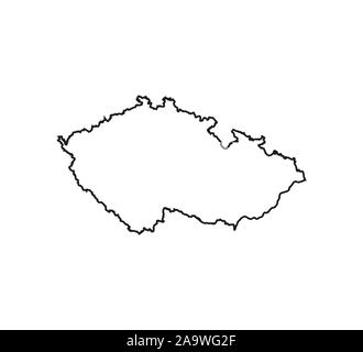 Tschechische Republik Karte auf weißem Hintergrund. Vector Illustration. Stock Vektor