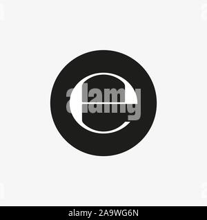 Geschätzte unterzeichnen, E Markierung Symbol. Vector Illustration, flache Bauform. Stock Vektor