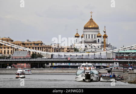 Die Christ-Erlöser-Kathedrale, die Aussicht von der Moskwa. Moskau, Russland Stockfoto