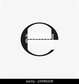 Geschätzte unterzeichnen, E Markierung Symbol. Vector Illustration, flache Bauform. Stock Vektor