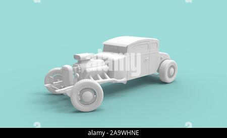 3D-Rendering für eine Hot Rod in einem farbigen studio Hintergrund isoliert Stockfoto