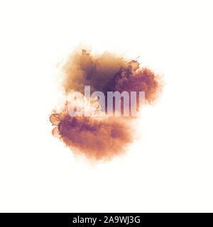 Künstlerische Malerei in den Farben orange. Bunte Farbe spritzt. Moderne abstrakte Kunst. Stockfoto
