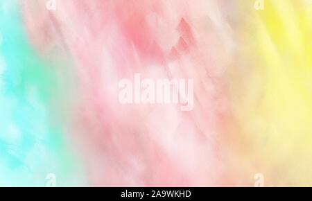 Aquarell grungy gebürstet wallpaper Grafik mit rosa, pfirsich Puff und Aqua Marine Farbe lackiert. Stockfoto