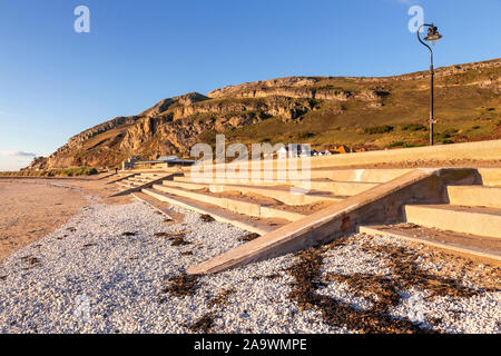 Llandudno West Shore Schritte und Great Orme, North Wales Stockfoto