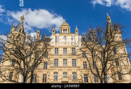 Fassade des historischen Schloss in Schwerin, Deutschland Stockfoto