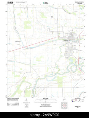 USGS TOPO Karte Mississippi MS Indianola 20120402 TM Wiederherstellung Stockfoto