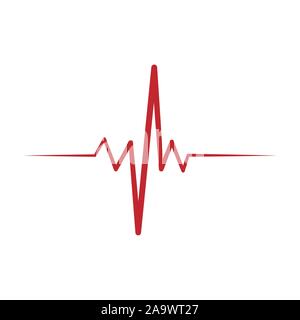 Solide Herzrhythmus EKG-Symbol. Cardio heartbeat Symbol. Vector Illustration. Stock Vektor