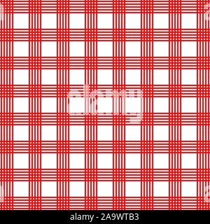 Red prüfen nahtlose Muster. Textur für Plaid, Tischdecken, Kleidung, Hemden, Kleider, papier, Bettwäsche, Bettdecken, Steppdecken und andere textile Produkte. Vec Stock Vektor