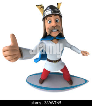 Fun 3D-gaulois Surfer Stockfoto
