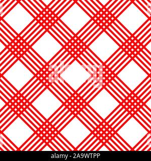 Red prüfen nahtlose Muster. Textur für Plaid, Tischdecken, Kleidung, Hemden, Kleider, papier, Bettwäsche, Bettdecken, Steppdecken und andere textile Produkte. Vec Stock Vektor