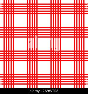 Red prüfen nahtlose Muster. Textur für Plaid, Tischdecken, Kleidung, Hemden, Kleider, papier, Bettwäsche, Bettdecken, Steppdecken und andere textile Produkte. Vec Stock Vektor