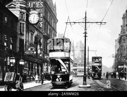 Lower Briggate Leeds 1900s Stockfoto