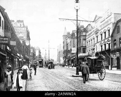 Lower Briggate Leeds 1900s Stockfoto