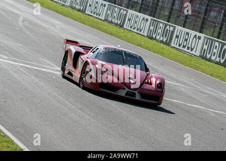 Mugello, Italien - Oktober 27, 2019: Programm Ferrari FXX während Ferrari Challenge World Finals - Mugello 2019, Ferrari Challenge Cup in Mugello. Stockfoto