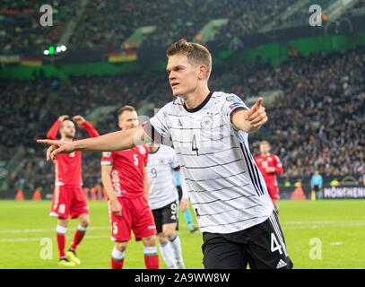 Jubel Matthias GINTER (GER) sein Ziel zählte auf 1:0, Fußball Laenderspiel, EM-Qualifikation, Gruppe C 9.Spieltag, Deutschland (GER) - Belarus (BLR), 16.11.2019, Borussia Mönchengladbach/Deutschland. € | Nutzung weltweit Stockfoto