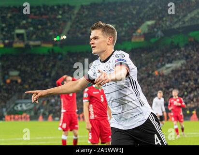 Jubel Matthias GINTER (GER) sein Ziel zählte auf 1:0, Fußball Laenderspiel, EM-Qualifikation, Gruppe C 9.Spieltag, Deutschland (GER) - Belarus (BLR), 16.11.2019, Borussia Mönchengladbach/Deutschland. € | Nutzung weltweit Stockfoto