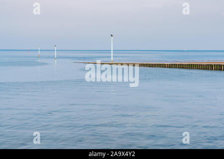 Die Anlegestelle der Fähre im Knott End-on-Sea, Lancashire, England, Großbritannien Stockfoto