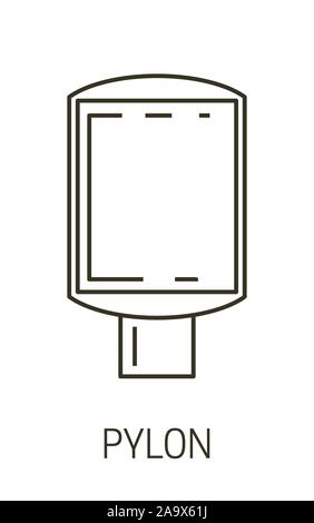 Pylon isolierte Symbol Leitung, äußere oder innere Werbebanner Stock Vektor