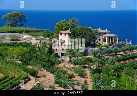 Finka an der Küste bei bei Banyalbufar, Mallorca, Balearen, Spanien | Finca an der Küste von Banyalbufar, Mallorca, Balearen, Spanien Stockfoto