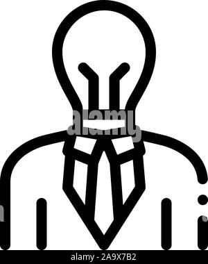 Versierte Mann Symbol Vektor Kontur Abbildung Stock Vektor