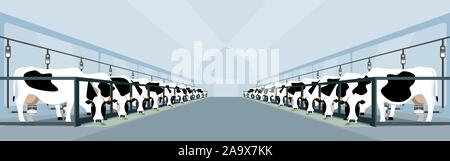 Moderne Molkerei. Automatisierte melken und Smart Farming. Vector Illustration EPS 10. Stock Vektor