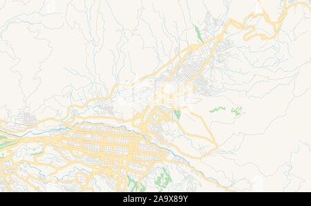 Druckbarer Stadtplan Dosquebradas, Kolumbien. Karte Vorlage für die geschäftliche Nutzung. Stock Vektor