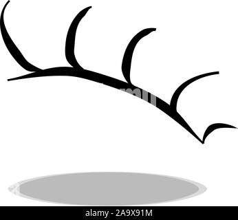 Wimpern Symbol auf weißem Hintergrund, flache Bauform, Hand zeichnen. Abbildung: Kosmetik, Kontur von Symbol Stock Vektor