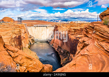 Glen Canyon Dam auf dem Colorado River in Arizona Stockfoto