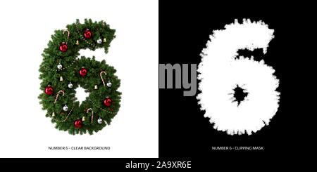 Weihnachten Nummer 6. Weihnachten Typografie. Stockfoto