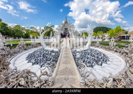Wat (Tempel) Rong Khun in Chiang Rai, Thailand Stockfoto
