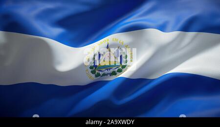 Offizielle Flagge der Republik El Salvador Stockfoto