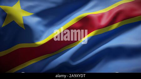 Flagge der Demokratischen Republik Kongo. Stockfoto