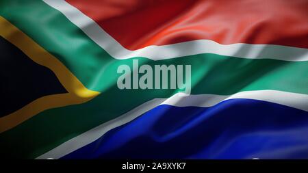 Die südafrikanische Flagge. Südafrika. Stockfoto
