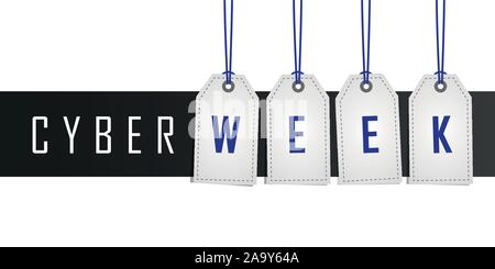 Cyber Woche Förderung hängenden label Vektor-illustration EPS 10. Stock Vektor