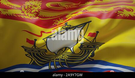 Offizielle Flagge der Provinz New Brunswick. Kanada. Stockfoto